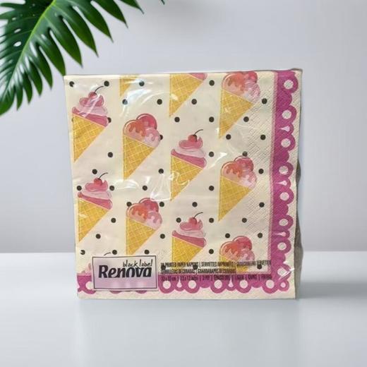 RENOVA冰淇淋黑标餐巾纸 20张/包 商品图0