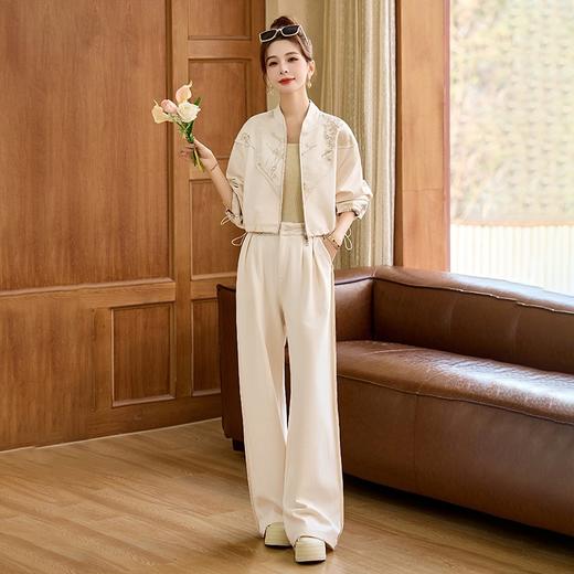 新中式休闲套装，小香风气质名媛显瘦阔腿裤两件套HR-AQHUI66620 商品图3