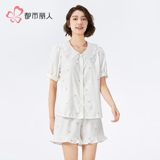 都市丽人生活家居女士软绵绵短袖套装薄软绵绵1.0短袖类LHH1E5 商品图3