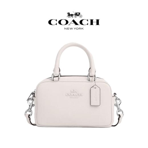 【质保一年】【礼盒礼袋 】COACH蔻驰女士小方包 奥莱波士顿桶包通勤时尚单肩斜挎手提包 商品图0