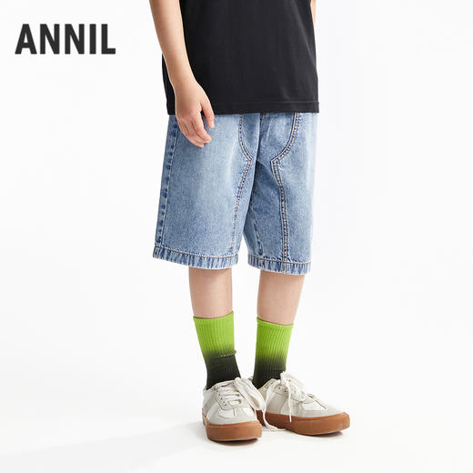 男童全腰牛仔中裤夏季新款安奈儿童装EB526103 商品图2