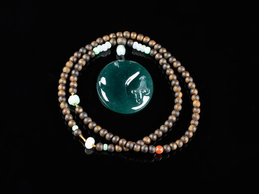 XY0004原创沉香翡翠悟道牌挂件 商品图4