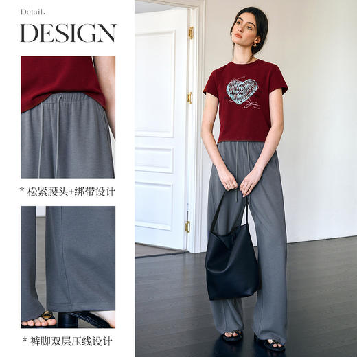 OLrain欧芮儿灰色休闲裤女夏季2025年新款宽松设计感慵懒香蕉裤 商品图3