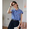 OLrain欧芮儿蓝色格子衬衫女夏季2025年新款通勤高级感连肩衬衣 商品缩略图2