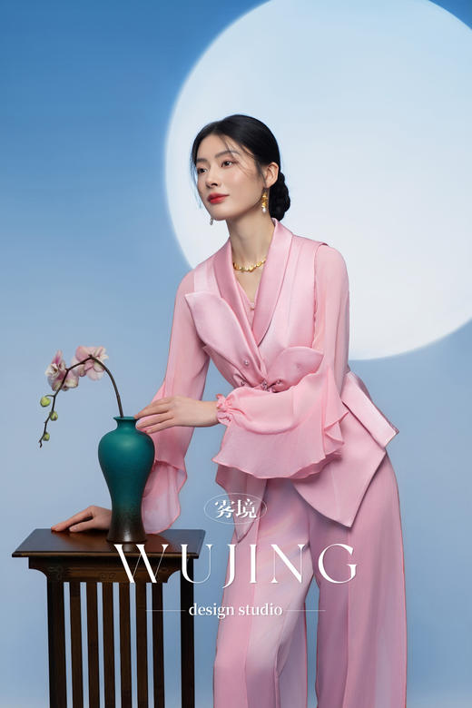 3205088 樱樱桃夭 进口醋酸缎马甲 雾境 商品图1