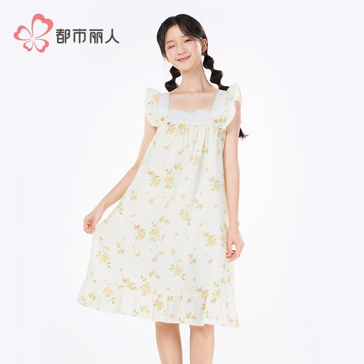 都市丽人会员精选女士软绵绵短袖裙薄软绵绵抽条无袖类LHH6F6 商品图1