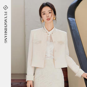 FUYAO扶摇 杏色西装外套女2025新款高端新中式国风西服短外套上衣