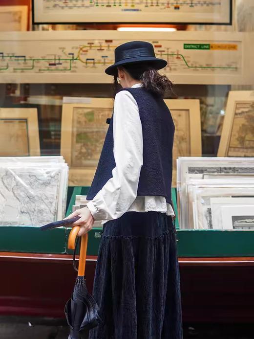 浮生八记/24D149/灯芯绒两面穿蝴蝶结系带马甲 商品图3