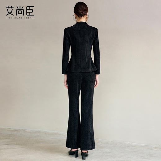 艾尚臣时尚套装女早春新款精致优雅高端炸街修身上衣微喇裤两件套 商品图4