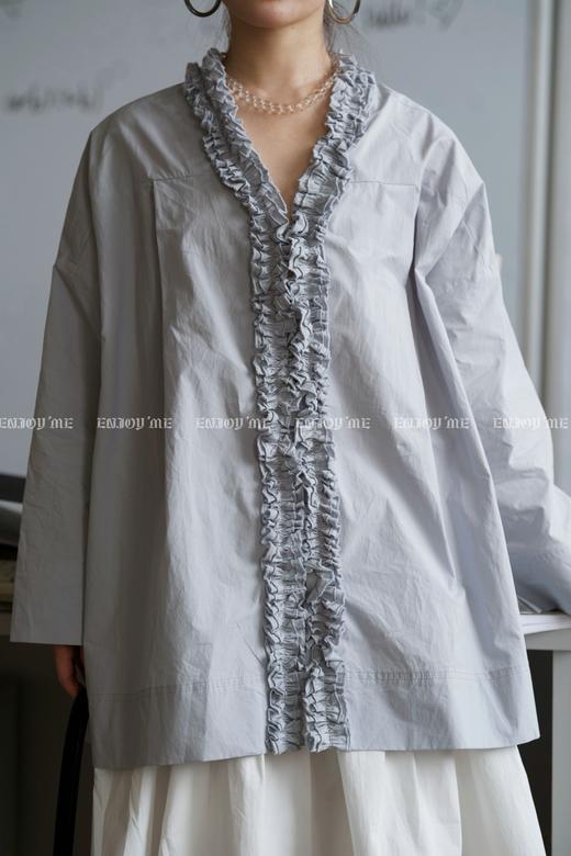 【门店同款】ENJOY春季盐貌似糖两面穿荷叶边衬衫 161848387 商品图11