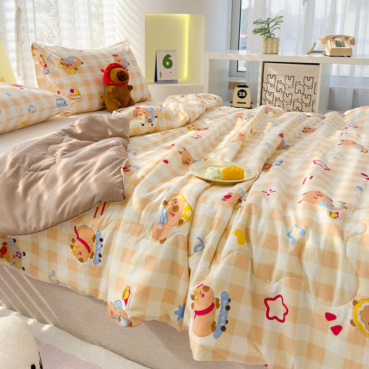 A类邹邹纱印花春夏被子有氧水洗双层纱面料柔软亲肤婴儿也适合越洗越软 商品图4