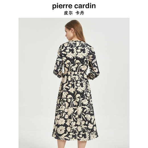 皮尔卡丹女装春季时尚复古印花修身连衣裙C51DL022B3 商品图4