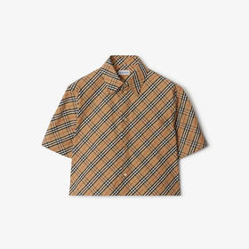 BURBERRY 巴宝莉 女士格纹棉质短款短袖衬衫 格子 8106190 B9368