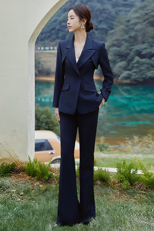 FUYAO扶摇 国风西装外套女2025新款改良斜襟唐装中式上衣修身西服 商品图5