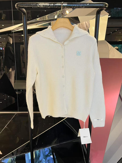 立领系扣针织开衫 商品图0