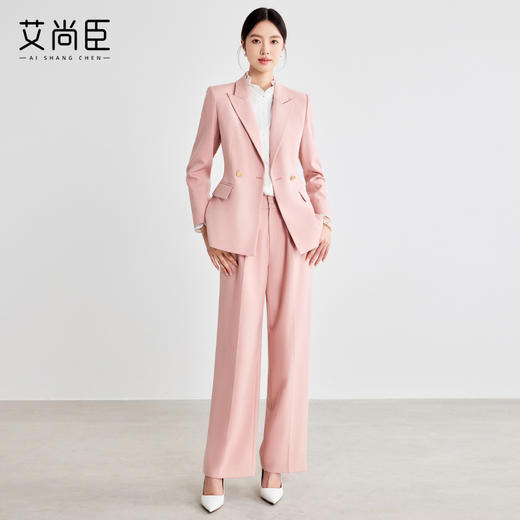 艾尚臣职业套装女士高级感长袖西装工作服职场通勤女神范西服套裤 商品图4