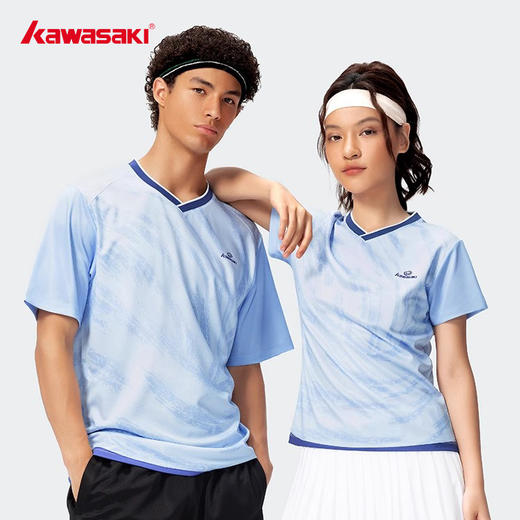 川崎 男女同款 V领短袖T恤 K1C02-C1004/K1C02-C2004 商品图1