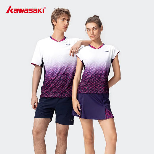 川崎 男女款 V领短袖T恤 K1C02-C1010/K1C02-C2010 商品图3