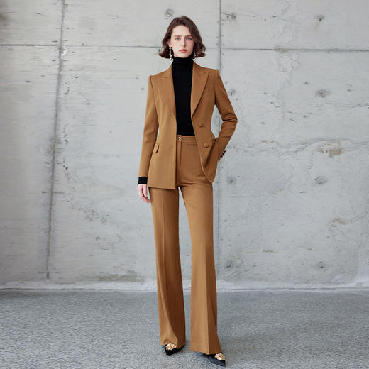 AD羊毛西装套装女2025新款气质通勤商务职业装人字纹西服正装 商品图3