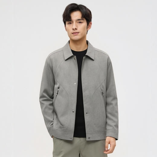 圣得西翻领夹克男装2025年春季新款休闲通勤商务短款夹克外套男2512932076 商品图1