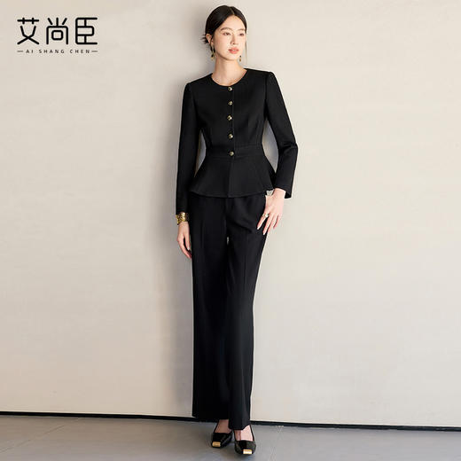 艾尚臣高端西装外套女黑色职业装酒店珠宝店前台西服正装工作服春 商品图2