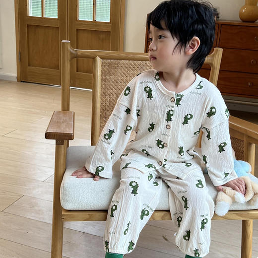 【🔥超韩家居服39.9/起】73-180码儿童A类弹力棉纱套装蕾丝花边宝宝春款可爱中大童空调服睡衣聚 商品图4