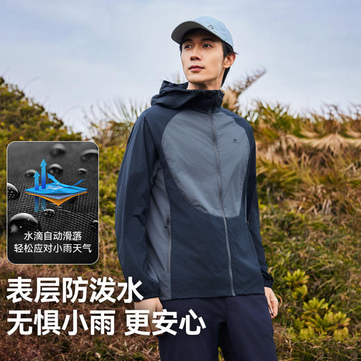 拓路者UPF50+防紫外线防晒衣男2025年夏季薄款连帽拼接透气皮肤衣 商品图1