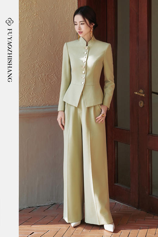 FUYAO扶摇 新中式女装复古民国风西装外套2025新款高级感西服套装 商品图5