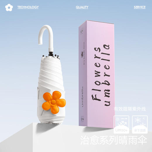 【超轻❗️日系小弯钩花瓣伞】新款黑科技，可挂式！可爱治愈遮阳太阳伞女五折迷你防晒防紫外线小巧便携晴雨两用伞 商品图4