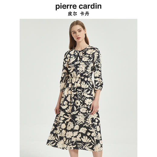皮尔卡丹女装春季时尚复古印花修身连衣裙C51DL022B3 商品图3