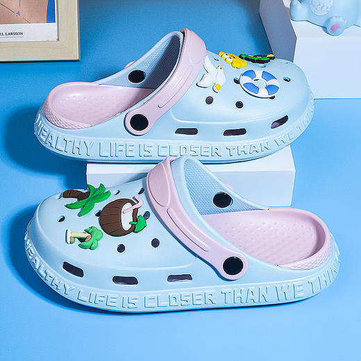 【我的DIY由我不由天】夏季儿童洞洞鞋女中大童防滑软底家居室内春秋海边沙滩凉拖鞋女童。ry 商品图3