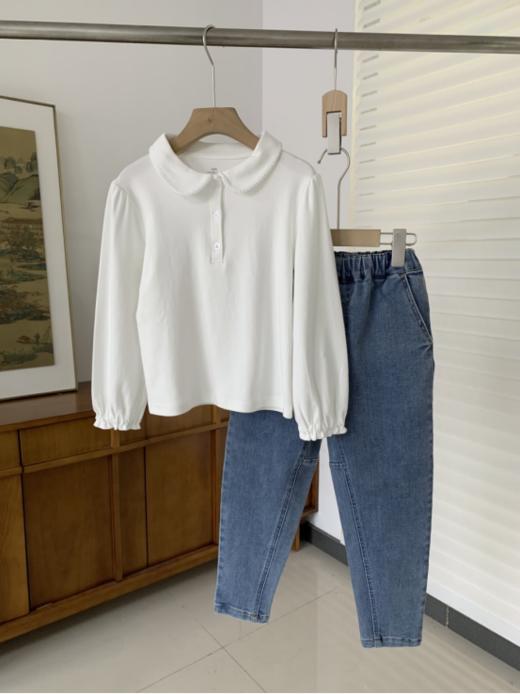 【校服内搭神器】高克重儿童小清新纯棉POLOT恤☺️，太好看了！ 📍100%有机长绒棉，柔软亲肤，吸湿排汗！娃穿着运动出汗也不怕闷汗着凉！ 商品图4