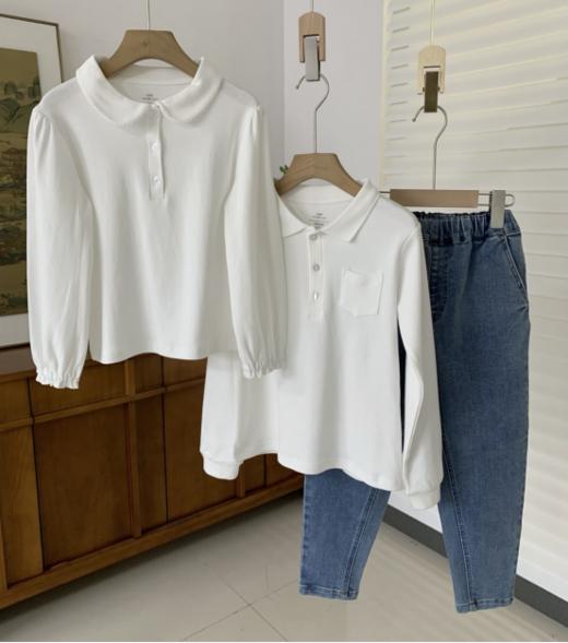 【校服内搭神器】高克重儿童小清新纯棉POLOT恤☺️，太好看了！ 📍100%有机长绒棉，柔软亲肤，吸湿排汗！娃穿着运动出汗也不怕闷汗着凉！ 商品图2