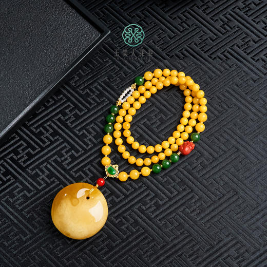 S925蜜蜡项链-公主扣圆珠项链 商品图0