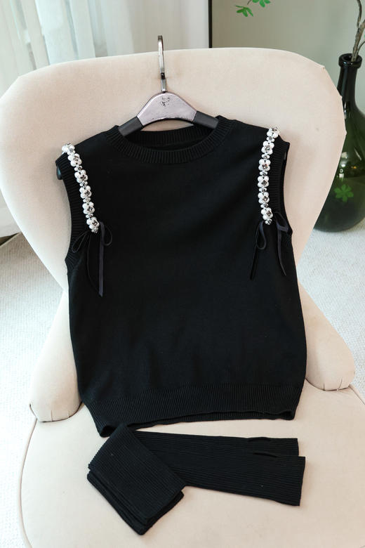 出水芙蓉|镶钻袖套针织衫 商品图0