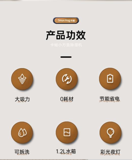 😎【卡蛙小方盒除湿机 】 ✅人体对于温度与湿度反应是敏感的💥，湿度过高，春夏季会感到闷热、秋冬季会感觉更冷； ✅梅雨/潮湿季，霉菌就会容易滋生，地板、墙壁、🌸衣服等都会受到影响 商品图5