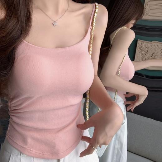 【纯欲甜辣❗️超美百搭小吊带】新款设计感，自带胸垫，免穿内衣文胸！褶皱背心女内搭外穿修身美背上衣 商品图1