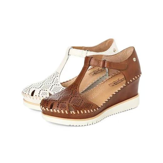 【Pikolinos】  B3F  |  派高雁25夏季牛皮包头坡跟镂空舒适凉鞋PM252106 商品图4