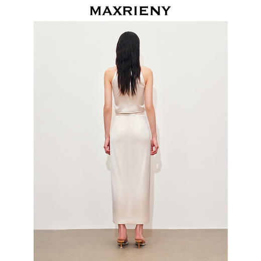 【派对聚会-商场同款】MAXRIENY复古优雅不规则设计捏褶开叉半裙(货号:MC85SK053) 商品图2