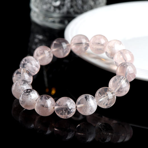 惊艳唯美！高端7A级天然冰种粉色幽灵手串 招正财运 稀有雪花幽灵 雪景般浪漫 商品图3