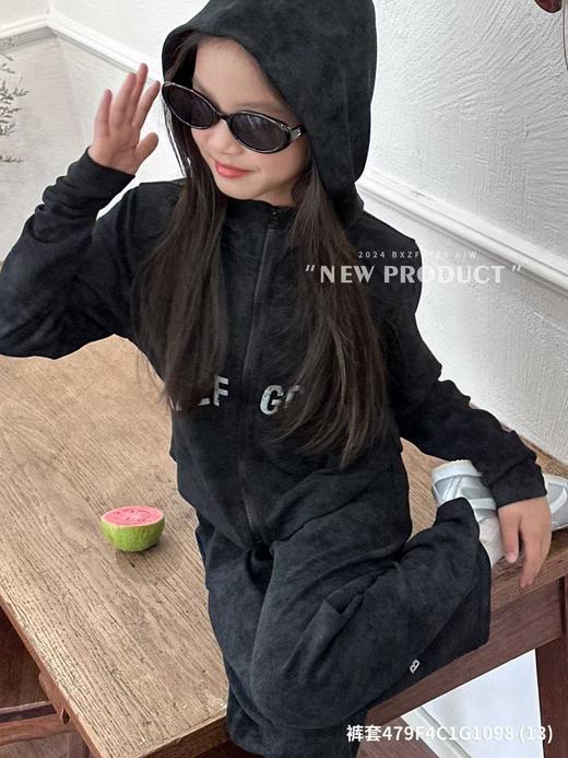 儿童节福利-实体259元【小资范】1098扎染灰色短款外套/阔腿裤-喜出 商品图0