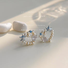 锆石海星爱心耳钉