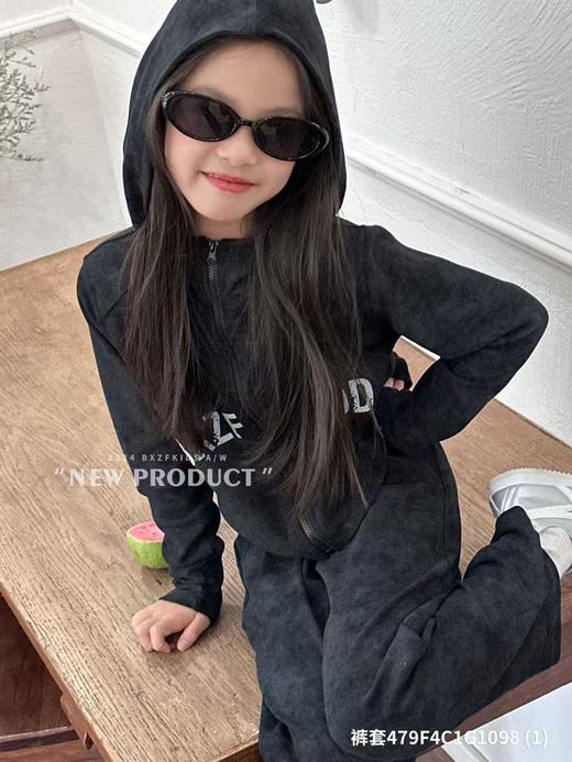 儿童节福利-实体259元【小资范】1098扎染灰色短款外套/阔腿裤-喜出 商品图10