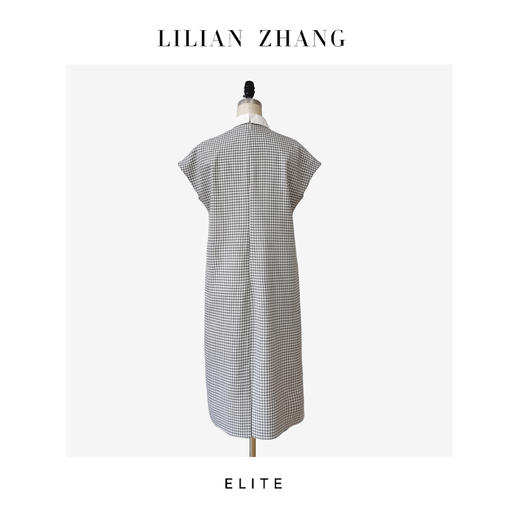 E系列-定制 ——“复古风尚”——温婉优雅——经典格纹H型连衣裙 2401212 商品图2