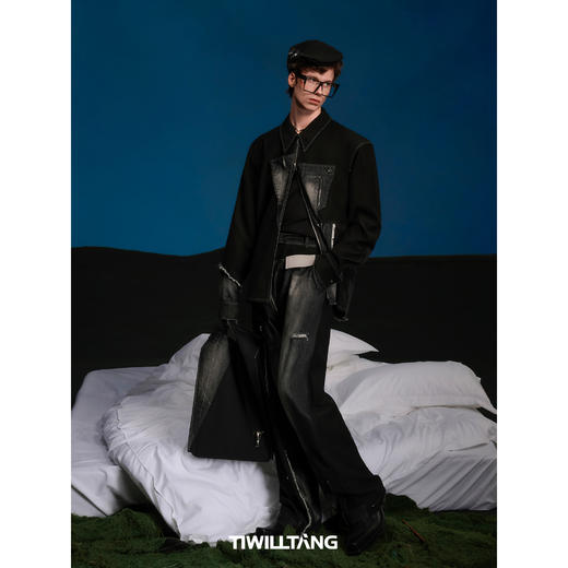 启世录TIWILLTANG“凌迹回响”春夏时尚牛仔拼接男女同款贝雷帽 商品图1