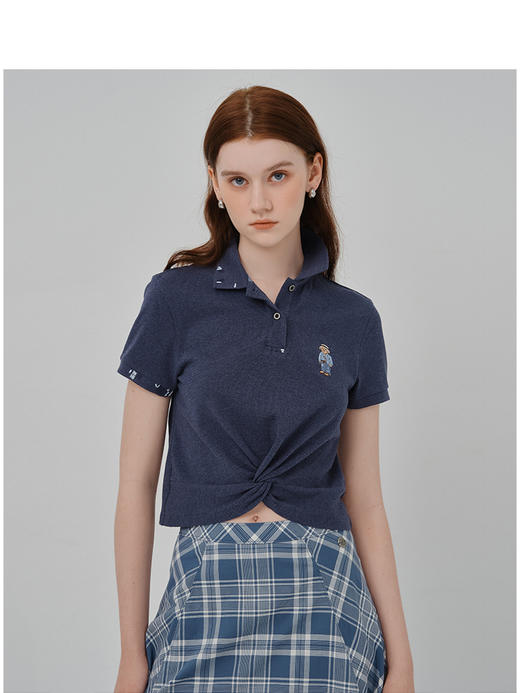 Teenie Weenie小熊卡通短袖POLO衫女夏季女t恤TTHA256301N 商品图3