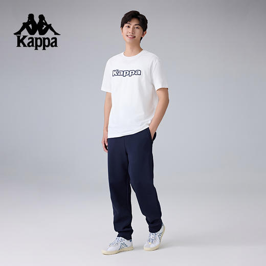 Kappa卡帕背靠背新款运动长裤男款跑步裤直筒休闲裤复古针织裤子K0F12AK40 商品图4