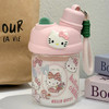 【敲可爱！ins水杯】夏季水杯女生小巧新款ins可爱贴纸女生饮水杯便携双饮塑料杯杯子。ry 商品缩略图4