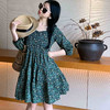 顺丰包邮洛诗琳15231夏季新款减龄气质方领碎花中长款连衣裙52007 商品缩略图2