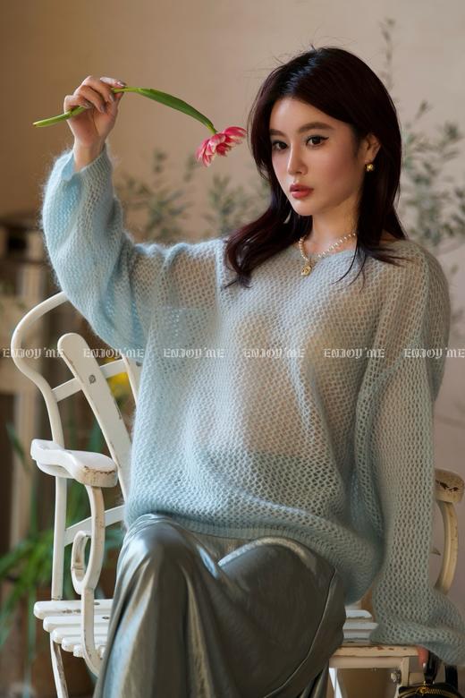 【门店同款】ENJOY春季绮梦繁花镂空圆领针织 161848045 商品图3